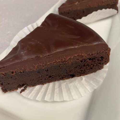 GLUTEN FREE Friendly Flourless Chocolate cake slice